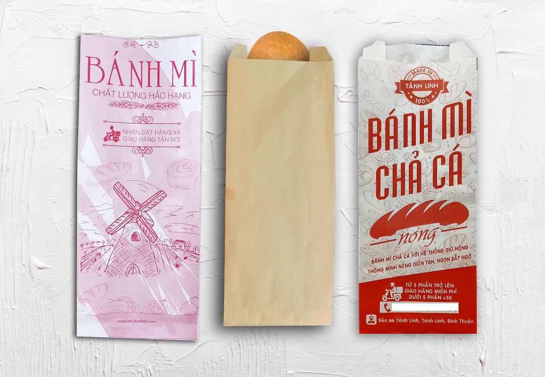 In 20000 túi giấy bánh mì ở Quảng Ngãi (mã tbm_517) giấy Kraft giá gốc tại xưởng