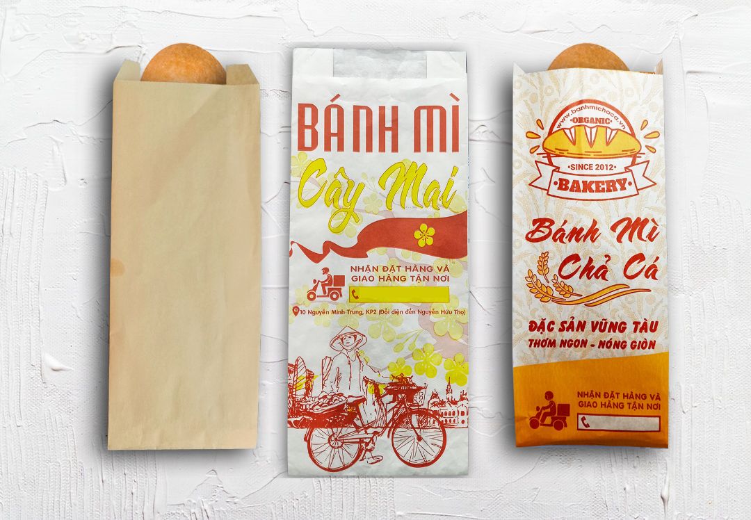 In 20000 túi giấy bánh mì ở Quảng Ngãi (mã tbm_517) giấy Kraft giá gốc tại xưởng